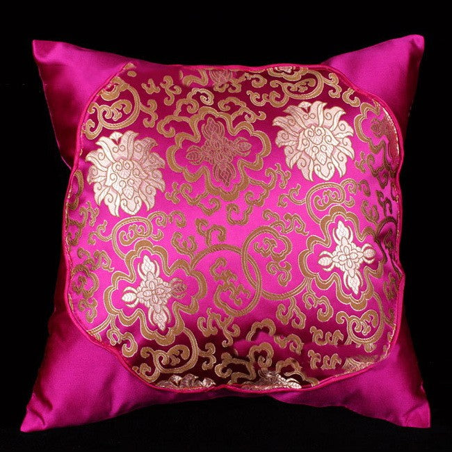 Pair of Auspicious Brocade Traditional Chinese Cushion Covers