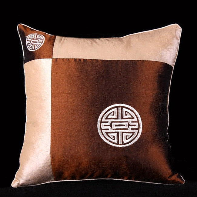 Auspicious Embroidery Taffeta Chinese Cushion Covers