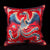 Coppia di fodere per cuscini cinesi tradizionali in taffetà con ricamo Phoenix