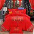 Juego de cama chino de 4 piezas con diseño floral para uso matrimonial