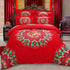 Set di biancheria da letto in 4 pezzi in stile cinese con motivo di buon auspicio