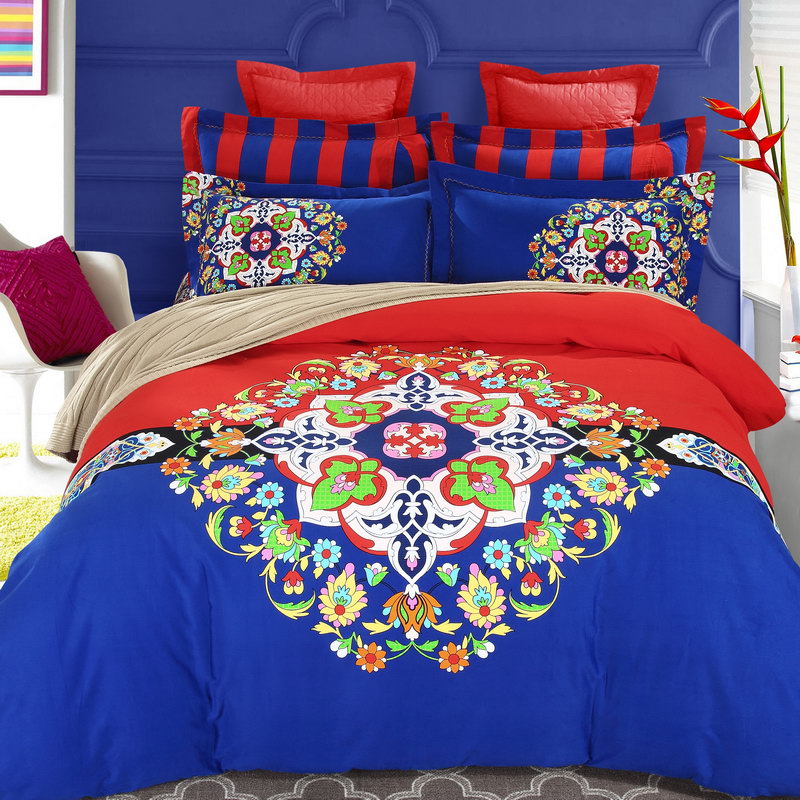 Auspicious Pattern 4-Piece Chinese Style Bedding Set