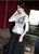 Costume chinois à manches 3/4 en soie Cheongsam Top pour femmes
