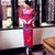 3/4 Sleeve Full Length Floral Velvet Cheongsam Chinese Dress