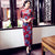 3/4 Sleeve Full Length Floral Velvet Cheongsam Chinese Dress