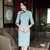 3/4 Sleeve Knee Length Floral Lace Cheongsam Chinese Dress