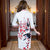 Robe chinoise Cheongsam en soie mélangée à manches 3/4 et au genou