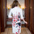3/4 Ärmel knielanges chinesisches Cheongsam-Kleid aus Seidenmischung mit Blumenmuster