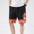 Pantalones de playa de lino con patrón de olas marinas Pantalones sueltos Pantalones cortos de estilo chino