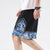 Pantalon de plage en lin motif vague de mer Pantalon ample Short de style chinois