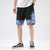 Strandhose aus Leinen mit Meereswellenmuster Lockere Hosen im chinesischen Stil Shorts