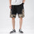 Strandhose aus Leinen mit Meereswellenmuster Lockere Hosen im chinesischen Stil Shorts