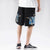 Pantalon de plage en lin avec poche motif vagues de la mer Pantalon ample Short de style chinois
