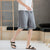 Floral Print Edge Linen Beach Pants Loose Pants Chinese Style Shorts