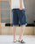 Leinen-Strandhose mit Blumendruck-Rand Lockere Hosen im chinesischen Stil Shorts