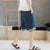 Leinen-Strandhose mit Blumendruck-Rand Lockere Hosen im chinesischen Stil Shorts