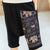 Elephant Pattern Linen Beach Pants Loose Pants Chinese Style Shorts