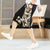 Cranes Pattern Linen Beach Pants Loose Pants Chinese Style Shorts