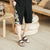 Cranes Pattern Edge Linen Beach Pants Loose Pants Chinese Style Shorts