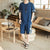 Cranes Pattern Edge Linen Beach Pants Loose Pants Chinese Style Shorts