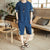 Cranes Pattern Edge Linen Beach Pants Loose Pants Chinese Style Shorts