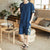 Cranes Pattern Edge Linen Beach Pants Loose Pants Chinese Style Shorts