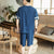 Cranes Pattern Edge Linen Beach Pants Loose Pants Chinese Style Shorts