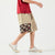 Cyprinus Carpio Print  Pocket Linen Beach Pants Loose Pants Chinese Style Shorts