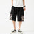 Cyprinus Carpio Print  Pocket Linen Beach Pants Loose Pants Chinese Style Shorts