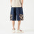 Pantaloni da spiaggia in lino con taschino stampa Cyprinus Carpio Pantaloni larghi Pantaloncini stile cinese