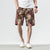 Strandhose aus Leinen mit Blumenmuster Lockere Hosen im chinesischen Stil Shorts