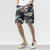 Pantalon de plage en lin fleuri Pantalon ample Short de style chinois