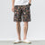 Strandhose aus Leinen mit Blumenmuster Lockere Hosen im chinesischen Stil Shorts