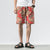 Strandhose aus Leinen mit Blumenmuster Lockere Hosen im chinesischen Stil Shorts