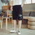 Strandhose aus Baumwolle mit Kranichstickerei Lose Hosen im chinesischen Stil Shorts