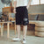 Crane Embroidery Cotton Beach Pants Loose Pants Chinese Style Shorts