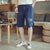 Crane Embroidery Cotton Beach Pants Loose Pants Chinese Style Shorts