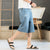 Bambusblatt-Stickerei Leinen Strandhose Lose Hosen im chinesischen Stil Shorts