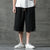 Linen Beach Pants Loose Pants Chinese Style Shorts with Strap Button