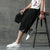 Linen Beach Pants Loose Pants Chinese Style Shorts with Strap Button