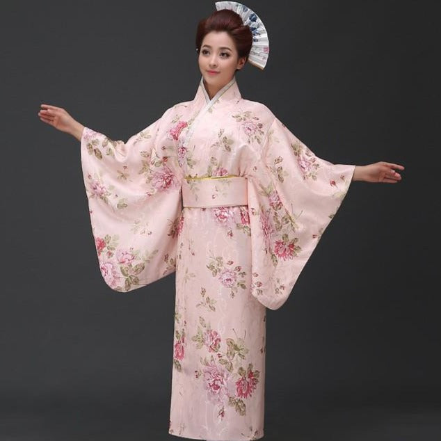 Floral Pattern Traditional Japanese Kimono