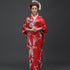 Peacock Print Silk Blend Traditional Japanese Kimono