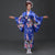 Traditioneller japanischer Kimono aus Seidenmischung mit Pfauenmuster