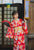 Cranes Pattern Girl's Japanese Kimono Bathrobe