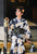 Albornoz estilo kimono japonés para niña con estampado floral para ofrenda de fuegos artificiales