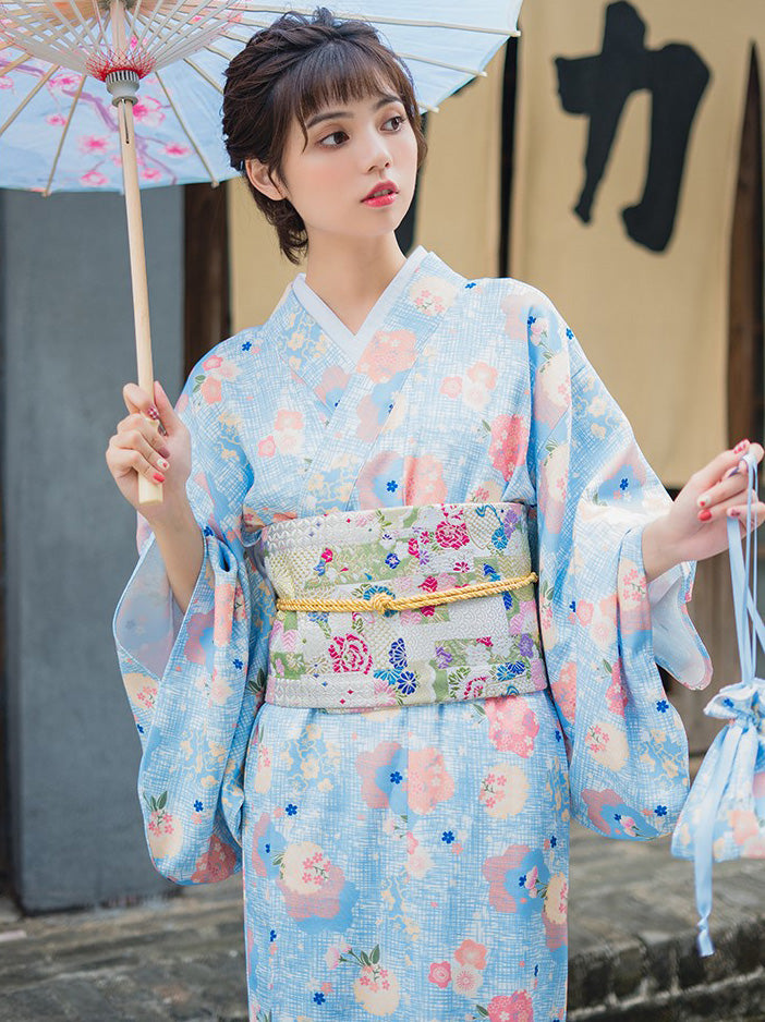 Floral Pattern Girl's Japanese Retro Kimono Bathrobe Floral Pattern Girl's Japanese Retro Kimono Bathrobe