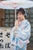 Albornoz estilo kimono retro japonés para niña con estampado floral