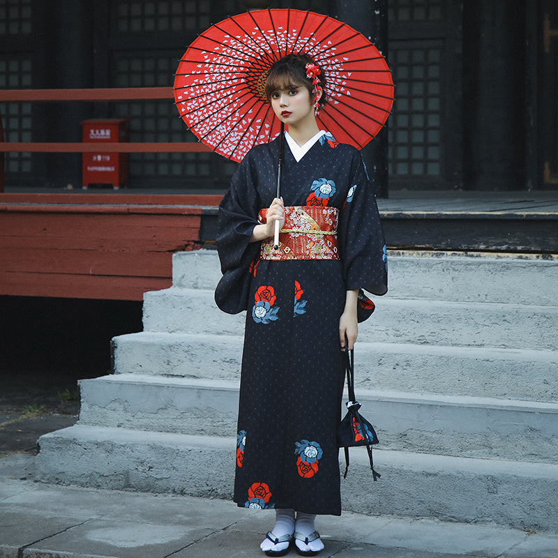 Kimono giapponese da cerimonia per bambina con motivo floreale – IDREAMMART