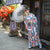 Kimono giapponese da cerimonia per bambina con motivo floreale