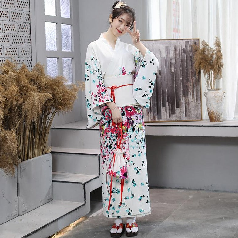 women's kimono dress Traditional Japanese Kimono Floral Women's Yukata